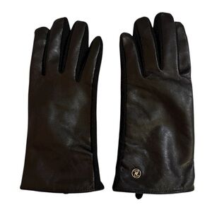 Adrienne Vittadini black leather gloves